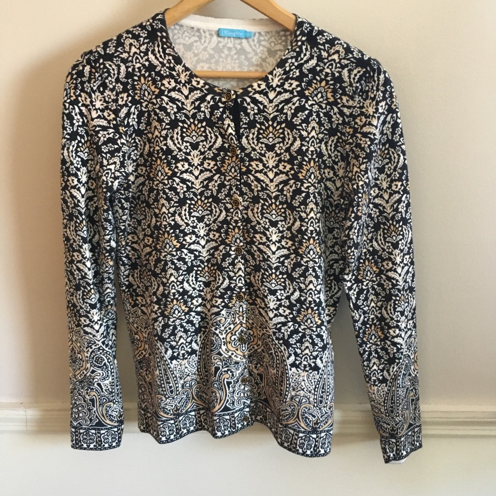 J Mclaughlin Print Cardigan Size Small - image 2
